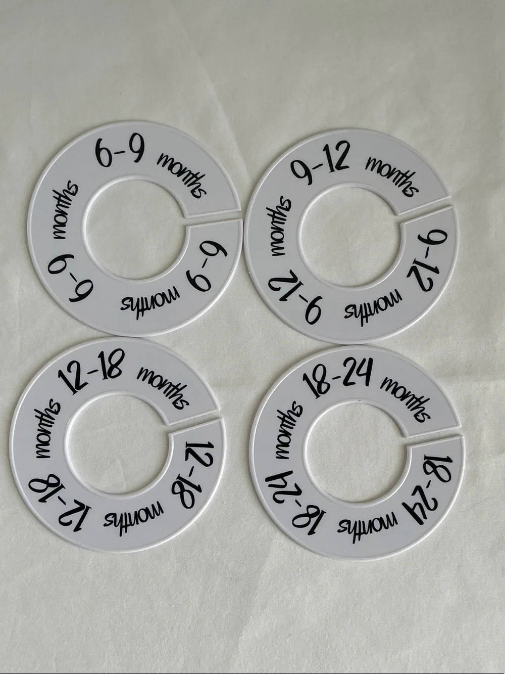Baby Closet Divider Set - White Monthly Size Markers